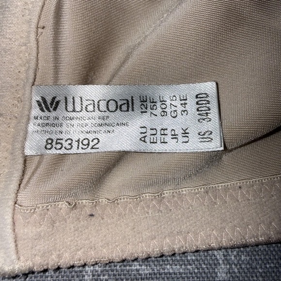 Wacoal Bra Womens 34DDD Beige T-Shirt Underwire Full Coverage Seamless 853192 - Picture 6 of 6